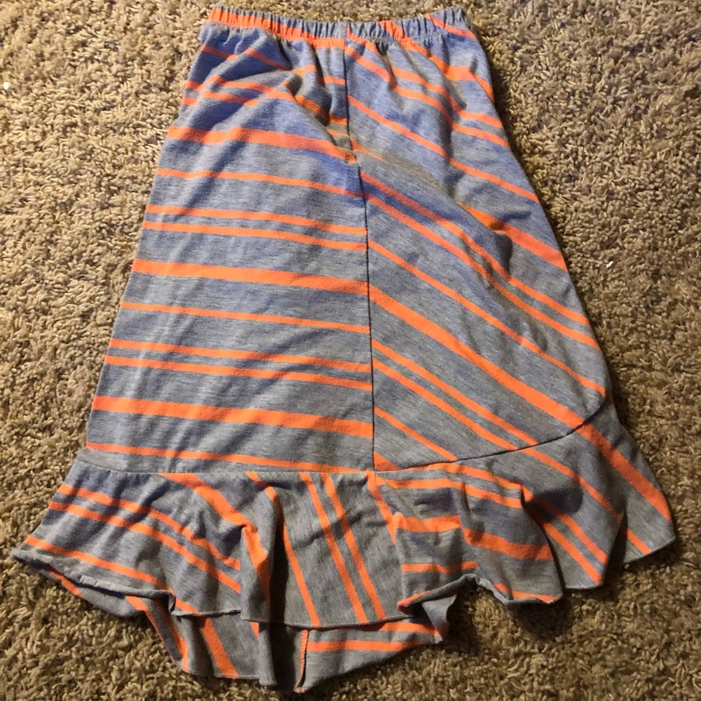 Orange And Grey Long Skirt